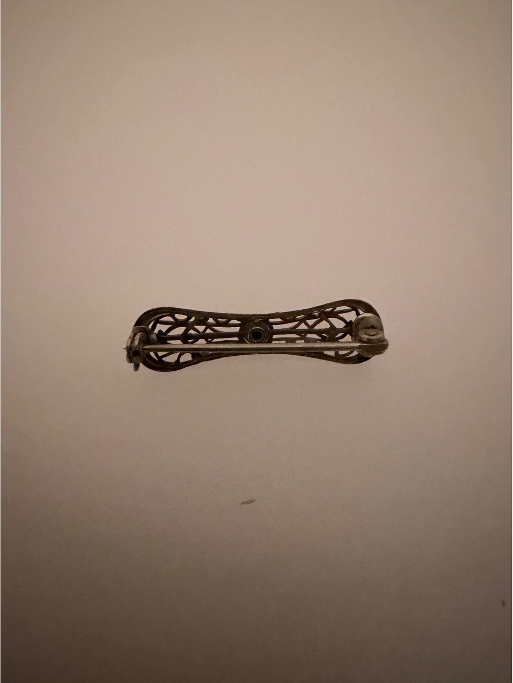 Filigree bar brooch